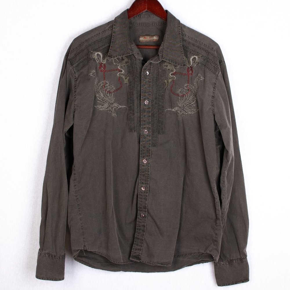 Pazzo Men’s Embroidered Button Down Shirt Sz XXL‎